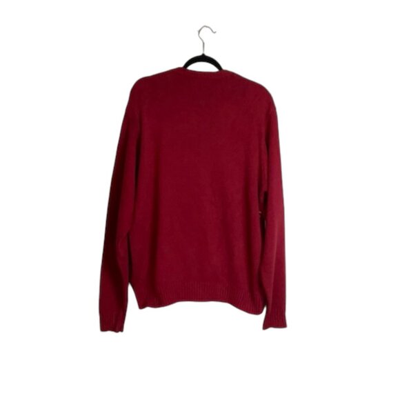 Oscar De La Renta window  pane check crew cotton sweater size xl - Picture 2 of 5